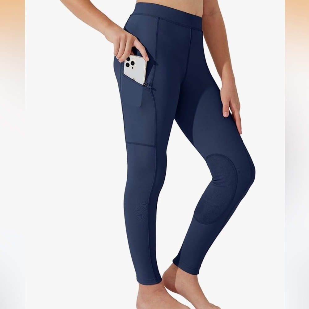 Willit Girls Horse Riding Pants Tights Equestrian Breeches Knee-Patch/346-bb2